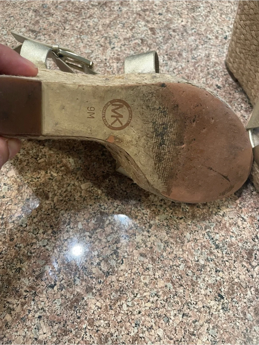 MICHAEL Michael Kors Metallic Gold Crisscross Wedge Sandals